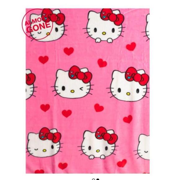 Hello Kitty Valentine’s Hearts And Kittys Throw Blanket - Picture 2 of 3